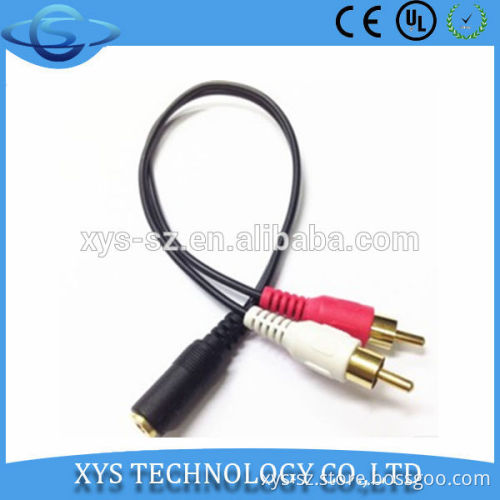 3.5mm female to 2rca male cable
